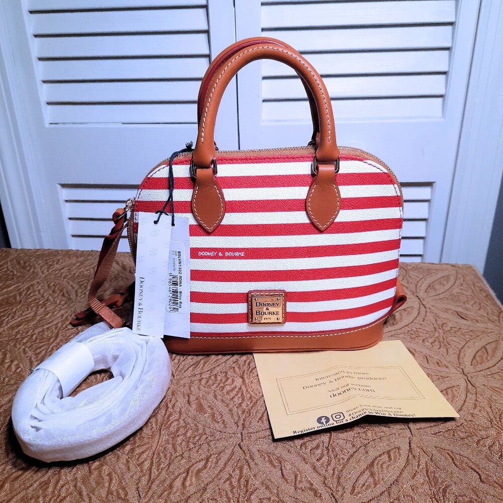 Dooney & Bourke Bitsy Bag NWT Dooney Bourke Red and White Striped Bitsy Bag